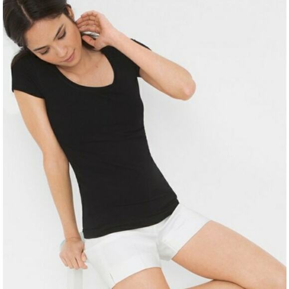 WHBM Black Short Sleeve Essential Seamless Tee Size Small 🖤✨🖤 - Picture 3 of 7